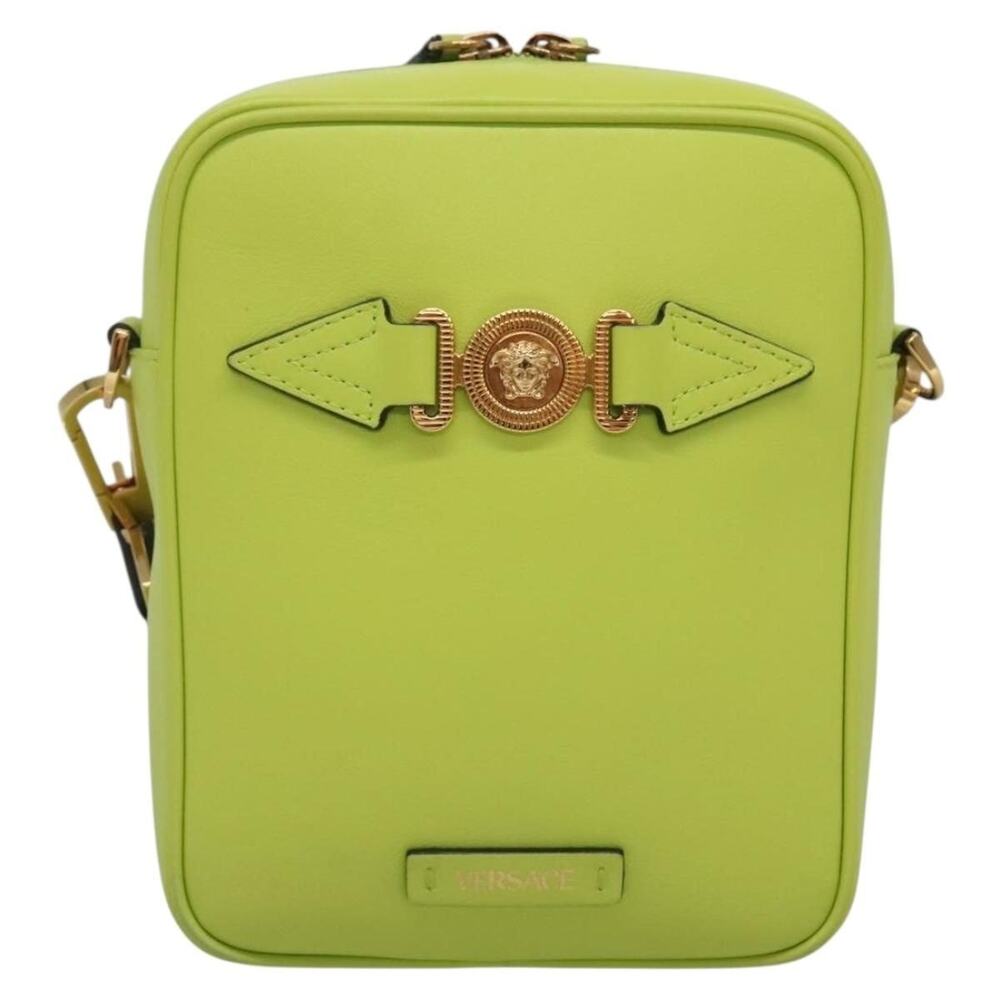 Versace Leather Crossbody Bag Lime Green